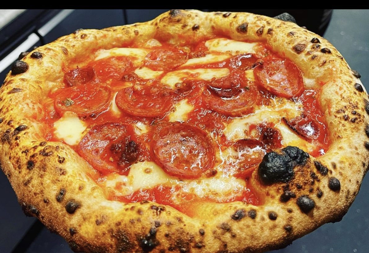 Freshly baked authentic Italian pizza
